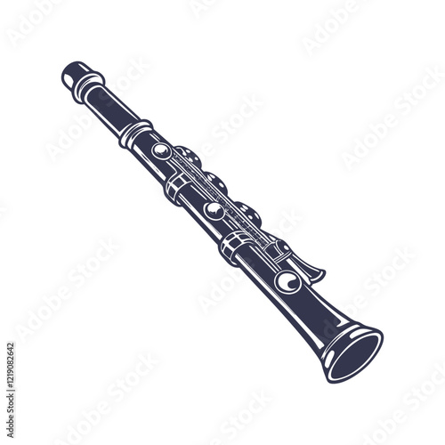 Clarinet Musical Instrument silhouette design template illustration