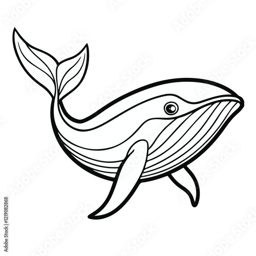 vector line art whale free download. photo