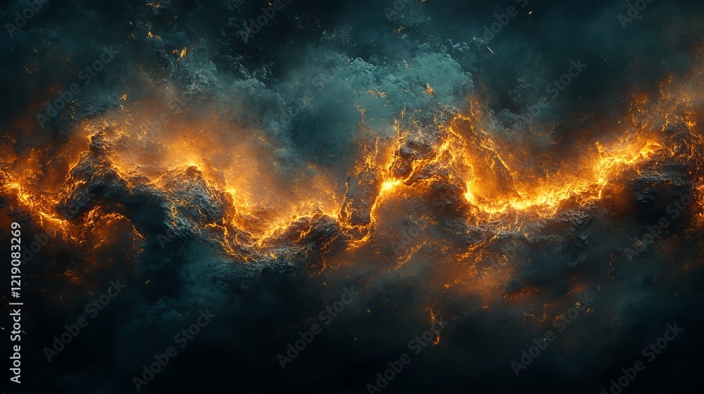 Dramatic Stormy Sky with Intense Dark Clouds and Brilliant Orange Fire Creating a Fiery Atmosphere Dramatic Stormy Sky with Intense Dark Clouds and Brilliant Orange Fire Creating a Fiery Atmosphere