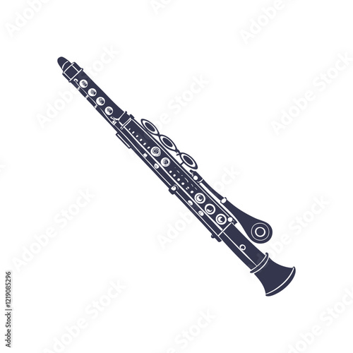 Clarinet Musical Instrument silhouette design template illustration