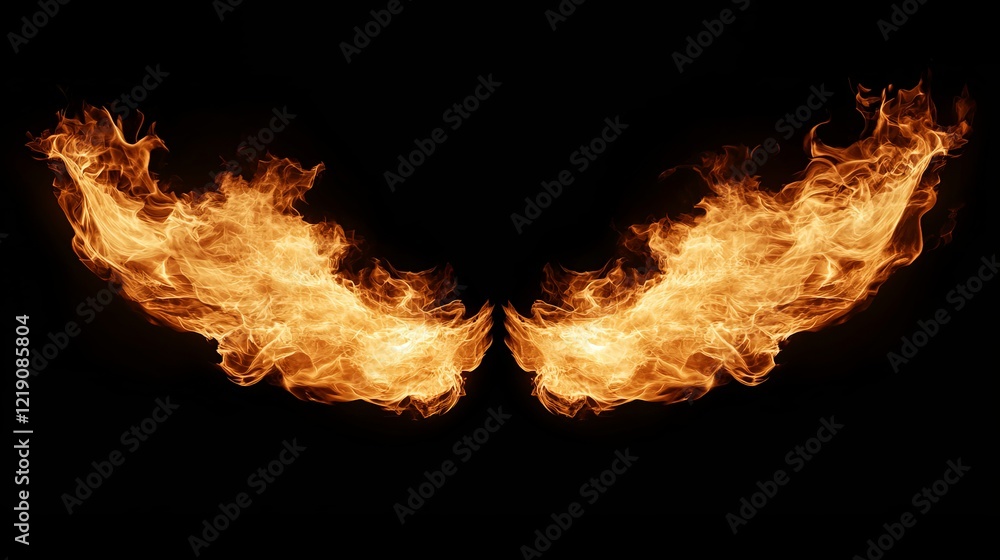Fototapeta premium Fiery Wings Emanating Heat and Light Creating an Enigmatic and Captivating Element of Fantasy Art