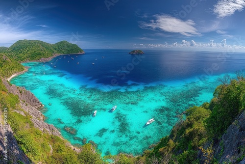 Wallpaper Mural Vibrant Tropical Bay With Lush Greenery And Clear Waters Torontodigital.ca