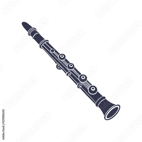 Clarinet Musical Instrument silhouette design template illustration