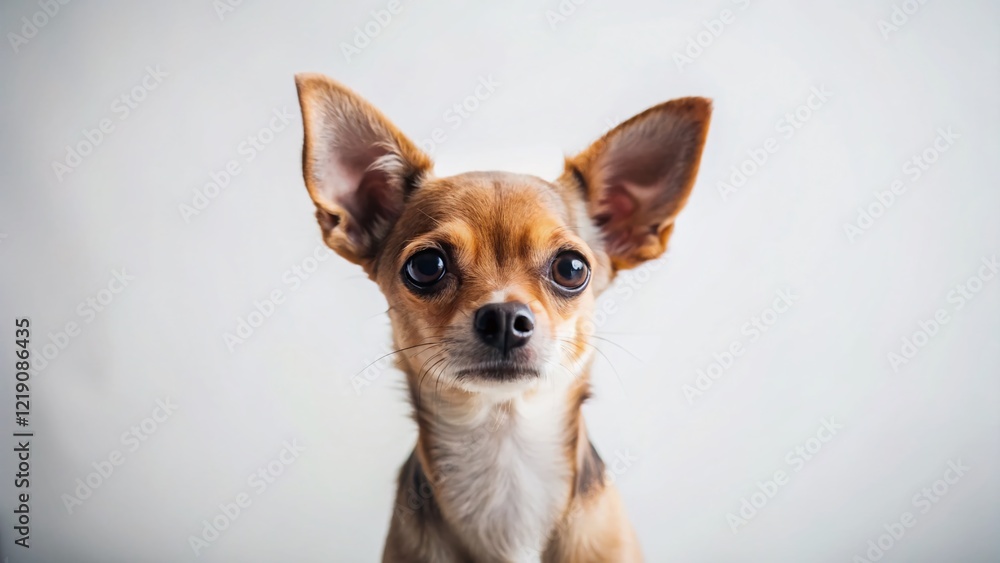 Minimalist Photo: Small Dog, Simple Background, Studio Shot Minimalist Photo: Small Dog, Simple Background, Studio Shot