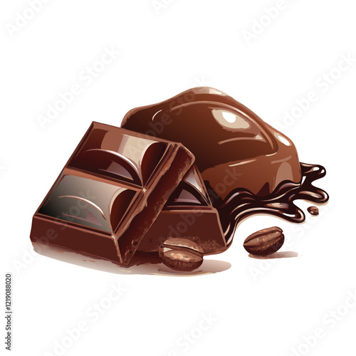 vector chocolate bar on white background