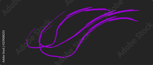 thick purple brush strokes with spray texture. Vintage template with hand drawn broken edges, banner. Rough thick brush stroke texture with small dots. Retro vector background for poster.