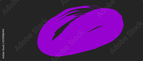 thick purple brush strokes with spray texture. Vintage template with hand drawn broken edges, banner. Rough thick brush stroke texture with small dots. Retro vector background for poster.
