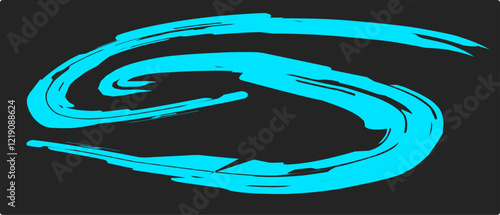 thick blue brush strokes with spray texture. Vintage template with hand drawn broken edges, banner. Rough thick brush stroke texture with small dots. Retro vector background for poster.