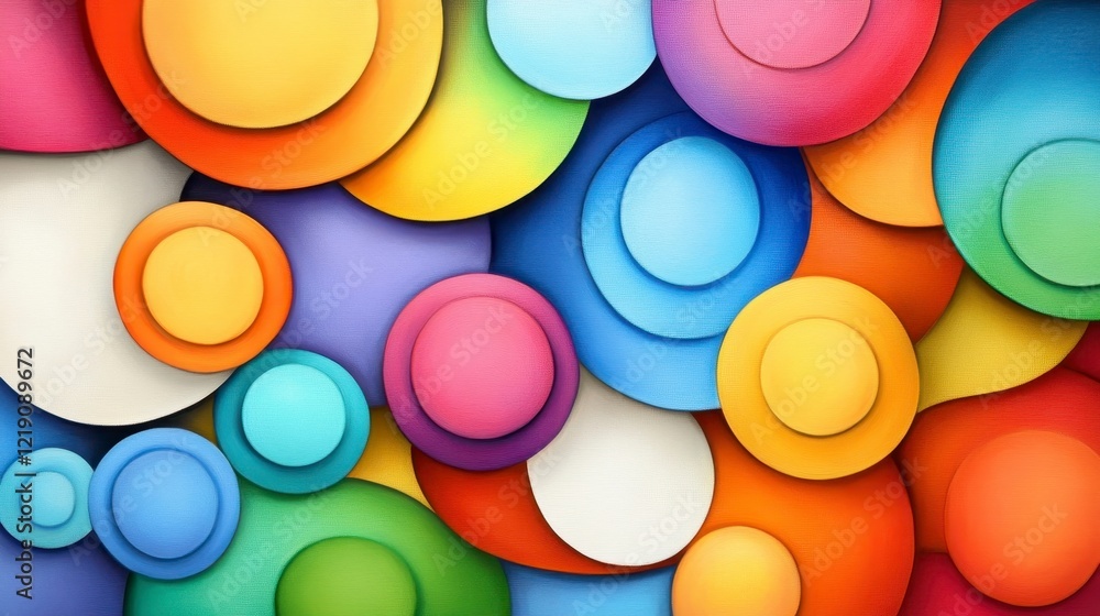 Vibrant and Colorful Abstract Background with Circular Shapes Vibrant and Colorful Abstract Background with Circular Shapes
