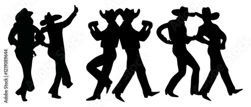 shillouette of line dance - line dance group