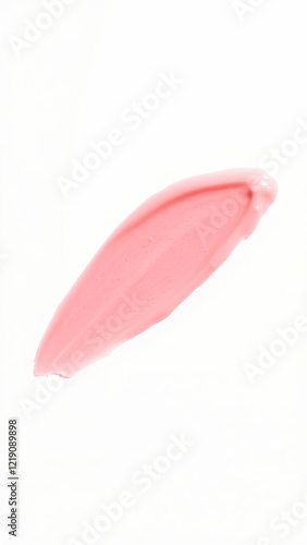 pale pink cosmetic product smear on white background photo