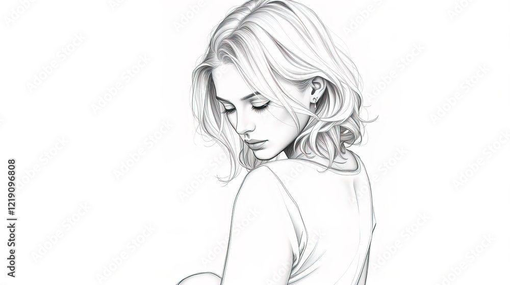 Young woman sitting on floor of room looking thoughtful and peaceful. Young woman sitting on floor of room looking thoughtful and peaceful.