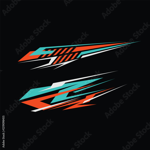 racing car body wrap sticker vector design. car modification stickers