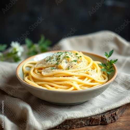 Pasta a la Carbonara Italiana photo