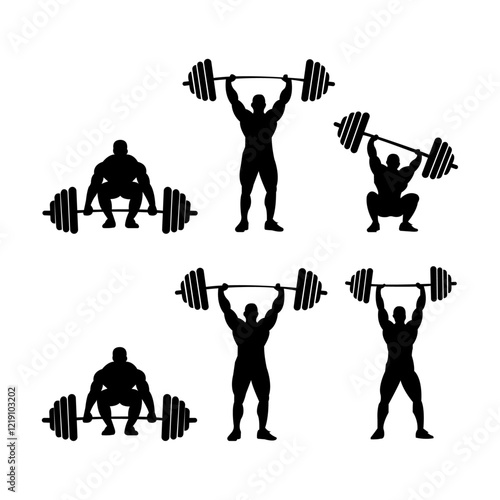 Weightlifting Silhouette Collection - Barbell Exercises