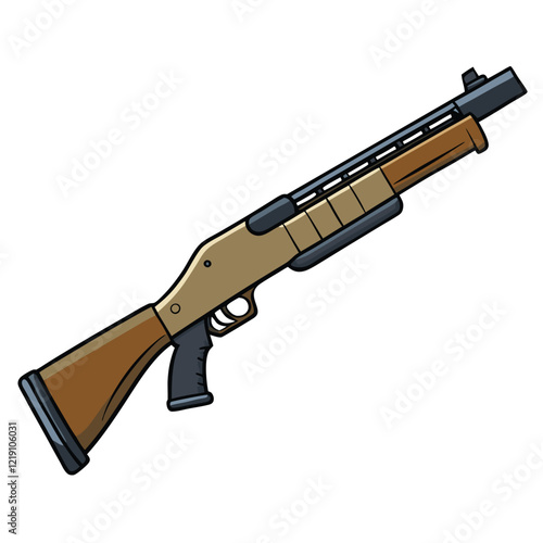 Benelli M4 gun , police weapon vector design, military vector design illustration.