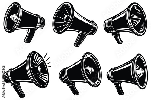 loudspeaker megaphone silhouette vector illustration