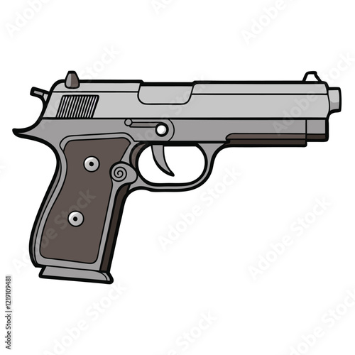 Beretta 92FS gun , police weapon vector design, military vector design illustration.