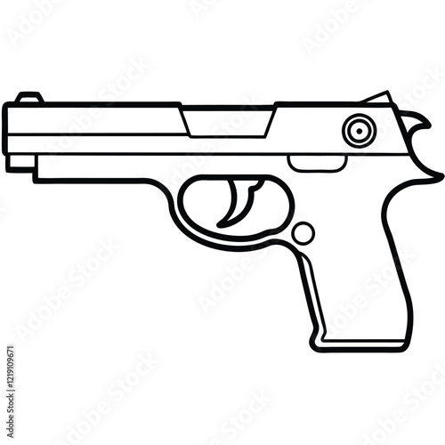 Beretta 92FS gun , police weapon vector design, military vector design illustration.