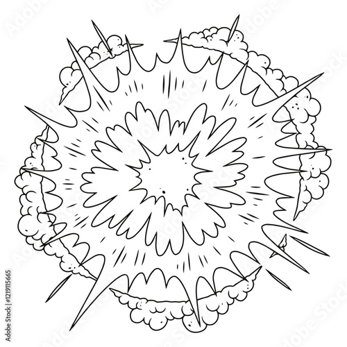 Burst of energy with explosive appearance