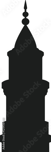 Islamic Minaret Silhouette Vector Illustration