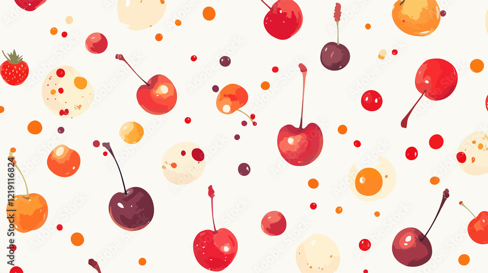 Delicious Cherry Fruit: A Path to a Healthy Life with Wide Angle Center View Delicious Cherry Fruit: A Path to a Healthy Life with Wide Angle Center View