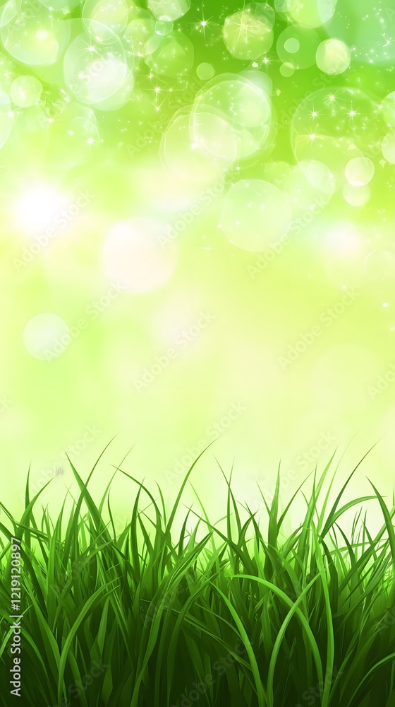Vibrant Green Grass Meadow Spring Nature Background Vibrant Green Grass Meadow Spring Nature Background