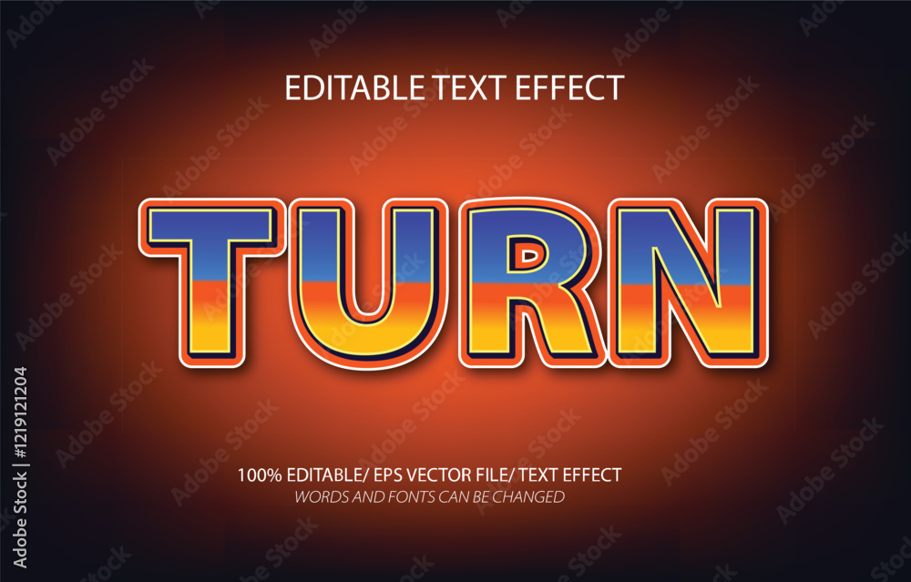 Turn editable text effect, 3D editable text template. Turn editable text effect, 3D editable text template.