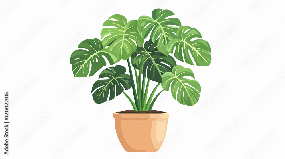 Fototapeta premium Modern Interior Decoration with Potted Plant for Gardening Isolation