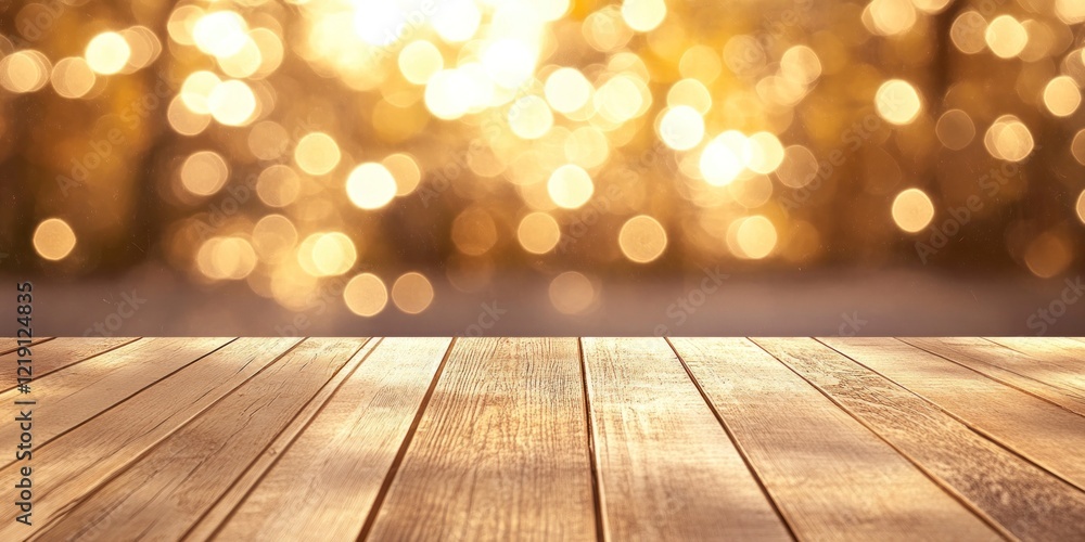 Empty light brown wooden table top with a blurred abstract background for product display montage, a blurred interior and a bokeh panorama in full frame. Empty light brown wooden table top with a blurred abstract background for product display montage, a blurred interior and a bokeh panorama in full frame.