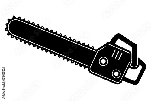 Chainsaw silhouette vector, Lumberjack icon, Chainsaw black icon vector illustration