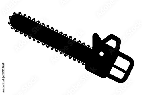 Chainsaw silhouette vector, Lumberjack icon, Chainsaw black icon vector illustration