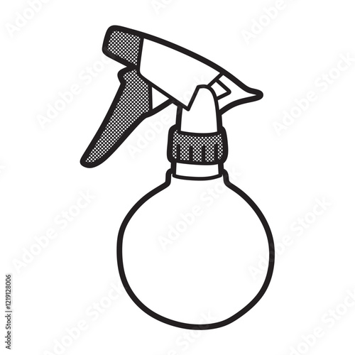 black and white hand pump round water spray picture