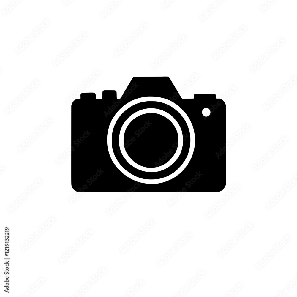 Camera Icon: A simple yet powerful silhouette of a digital camera, capturing the essence of photography and its role in capturing moments. Camera Icon: A simple yet powerful silhouette of a digital camera, capturing the essence of photography and its role in capturing moments.