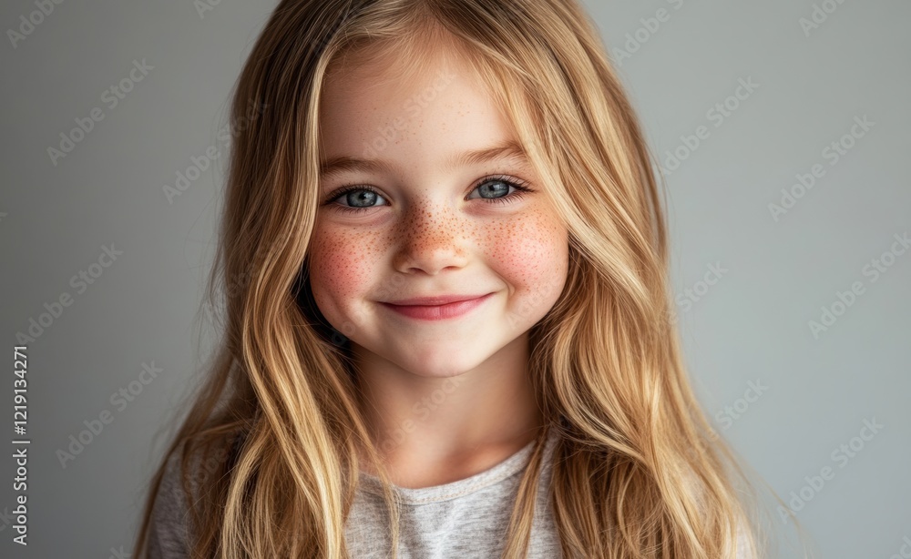 A young blonde child with long hair smiles gently, wearing a white shirt, against a neutral light background. The child’s soft expression and natural look create a warm, calm atmosphere. A young blonde child with long hair smiles gently, wearing a white shirt, against a neutral light background. The child’s soft expression and natural look create a warm, calm atmosphere.