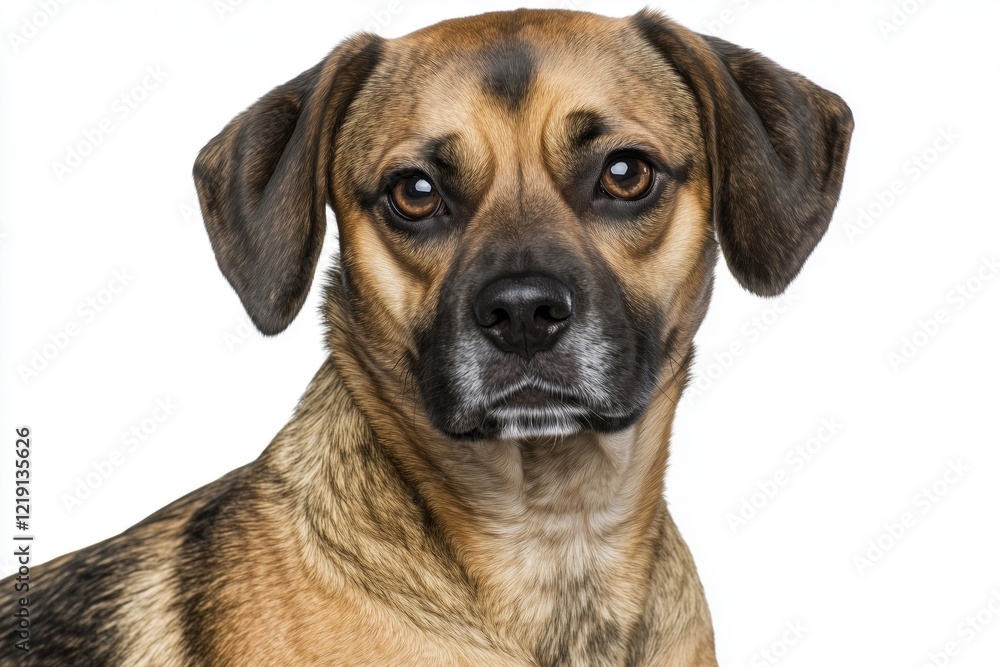 Close-up portrait of a mixed-breed dog with expressive eyes and a short coat, showcasing its friendly demeanor against a plain background. Close-up portrait of a mixed-breed dog with expressive eyes and a short coat, showcasing its friendly demeanor against a plain background.