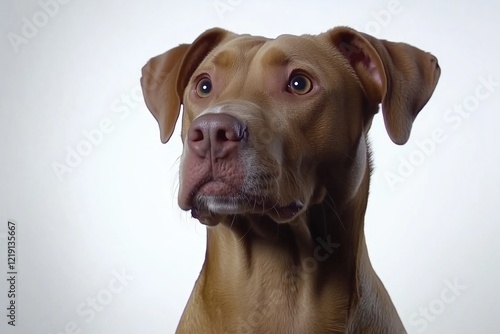 Wallpaper Mural Close-up portrait of a brown dog with expressive eyes against a light background, showcasing its gentle demeanor. Torontodigital.ca
