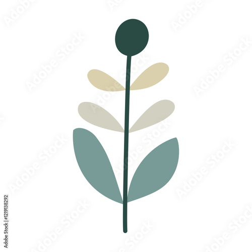 Plant leaf, branch. Icon, vector illustration, graphic design, flat style