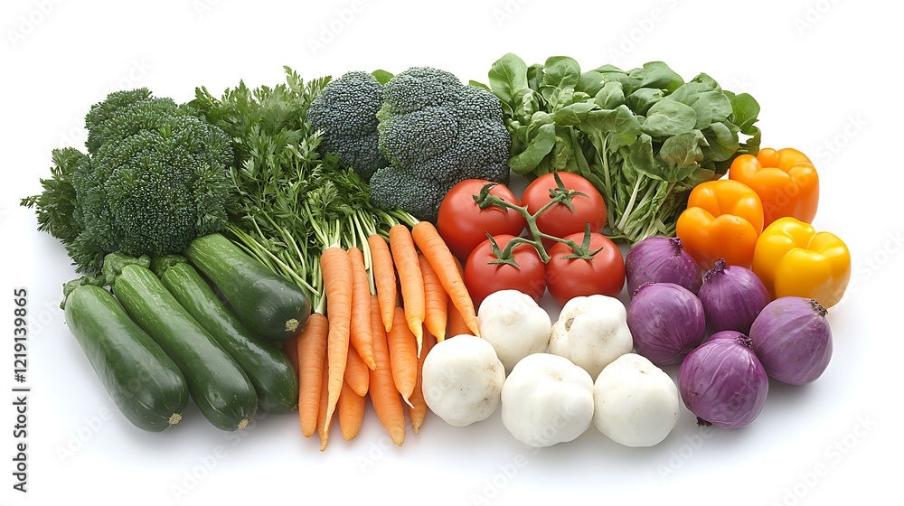A colorful array of fresh vegetables and fruits A colorful array of fresh vegetables and fruits