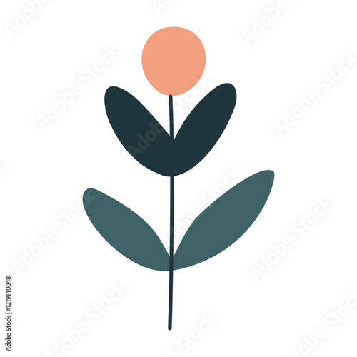 Plant leaf, branch. Icon, vector illustration, graphic design, flat style