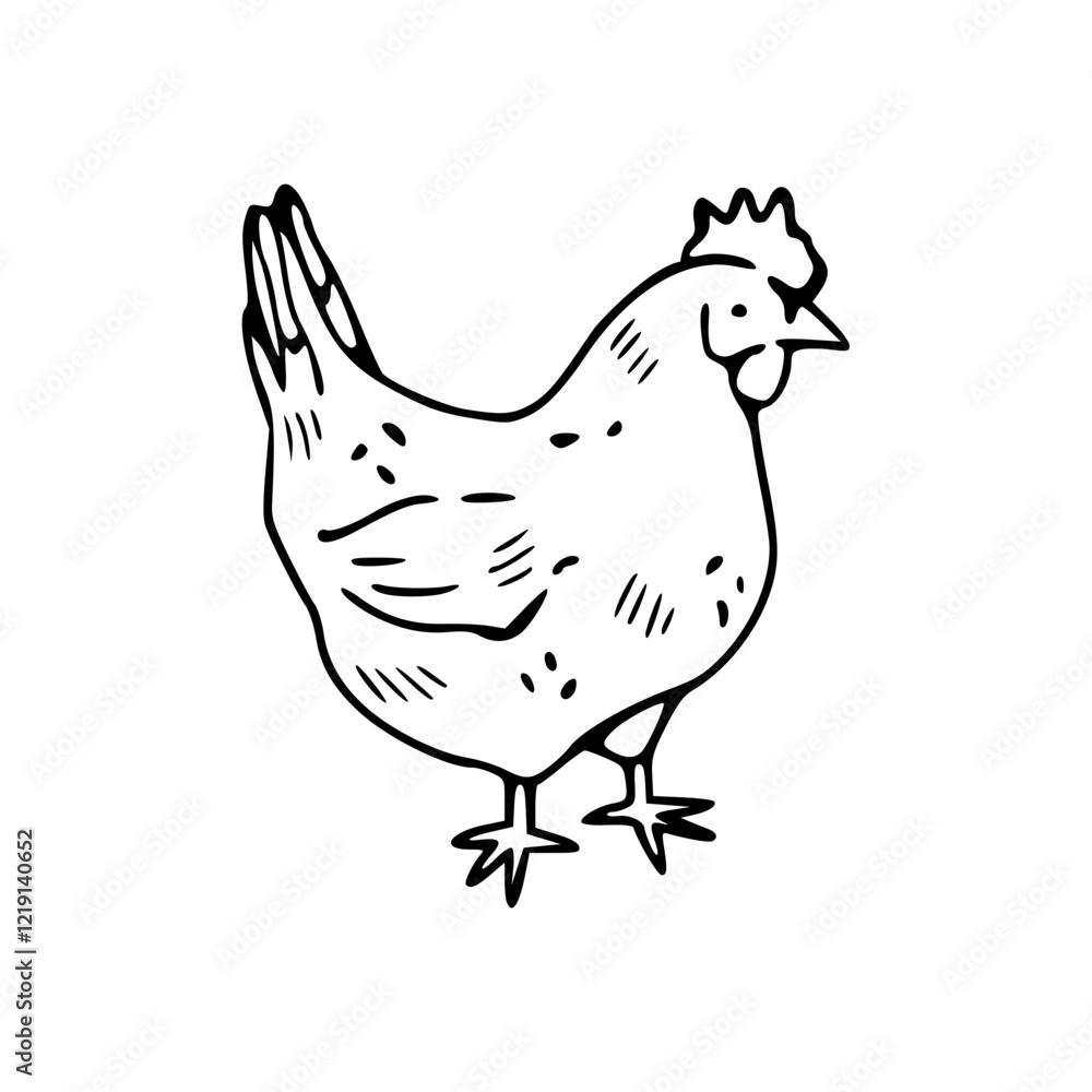 Obraz premium a line art drawing of a hen