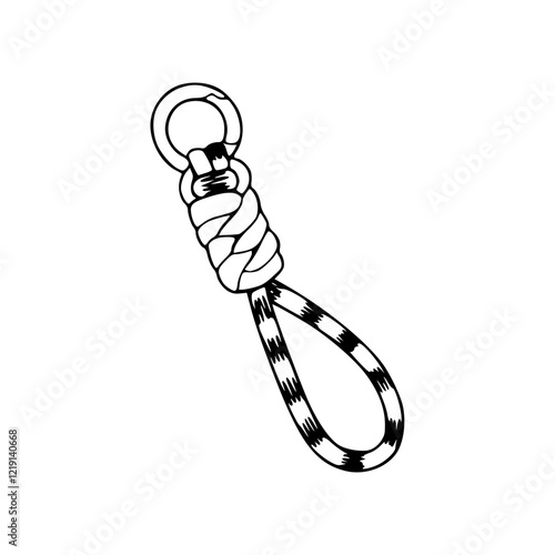 a line art drawing of a key chain accessories illustration