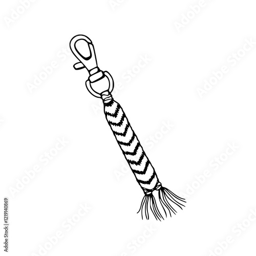 a line art drawing of a key chain accessories illustration