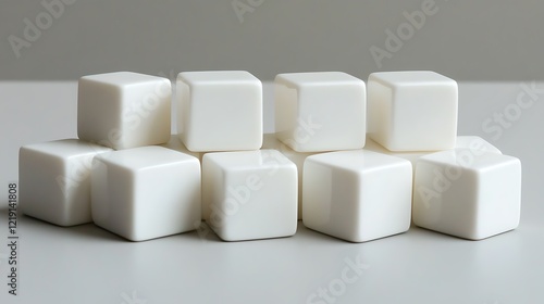 Wallpaper Mural Mock up of clean white cubes on screen minimalistic design in a neutral environment for modern visuals Torontodigital.ca