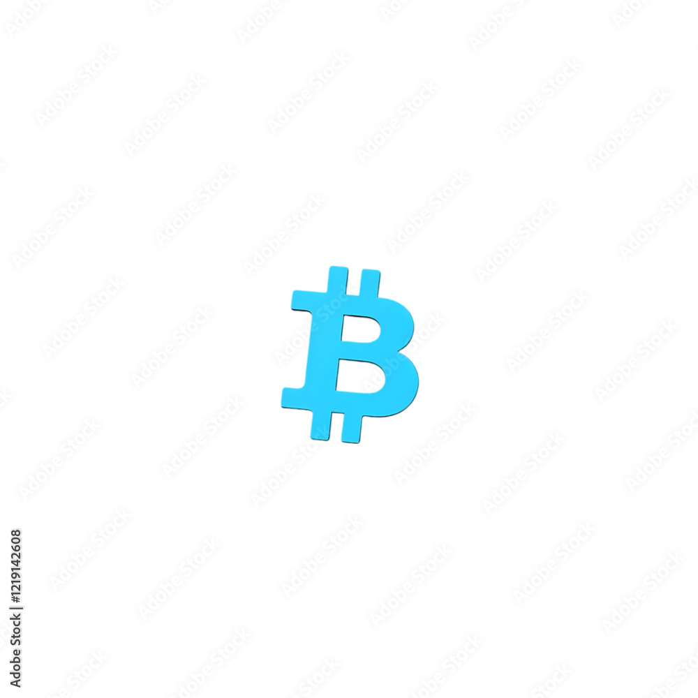 Bitcoin Cryptocurrency Symbol Digital Blue Icon Finance Blockchain Technology Flat Dark Money Asset 