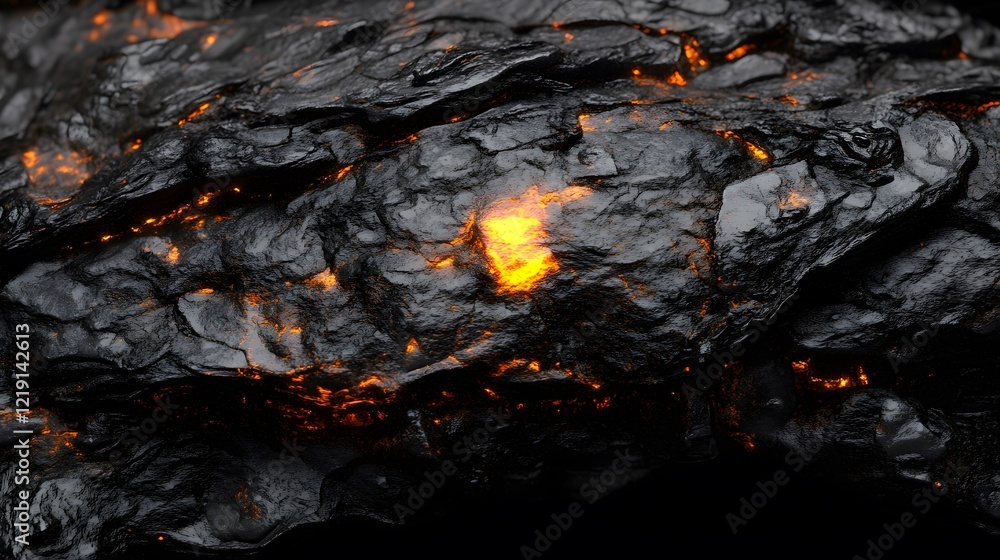 Glowing Lava Rock Texture Background, Volcanic Stone Surface Glowing Lava Rock Texture Background, Volcanic Stone Surface