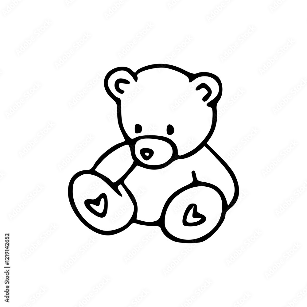 a line art drawing of a teddy bear cartoon a line art drawing of a teddy bear cartoon