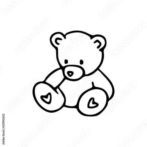 a line art drawing of a teddy bear cartoon