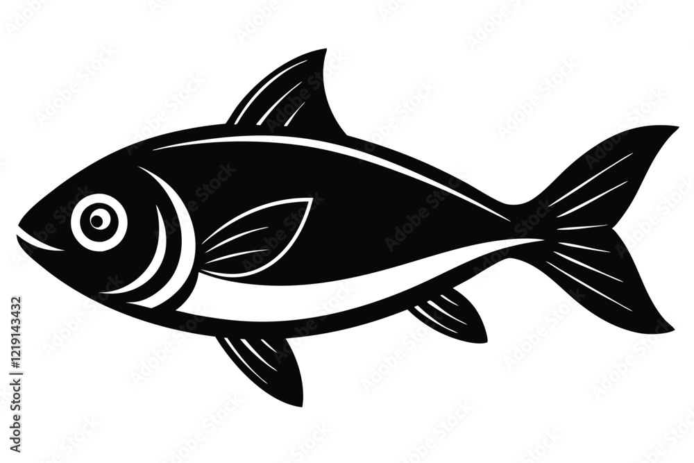 A Big Fish Vector art in Illustration on a White Background A Big Fish Vector art in Illustration on a White Background