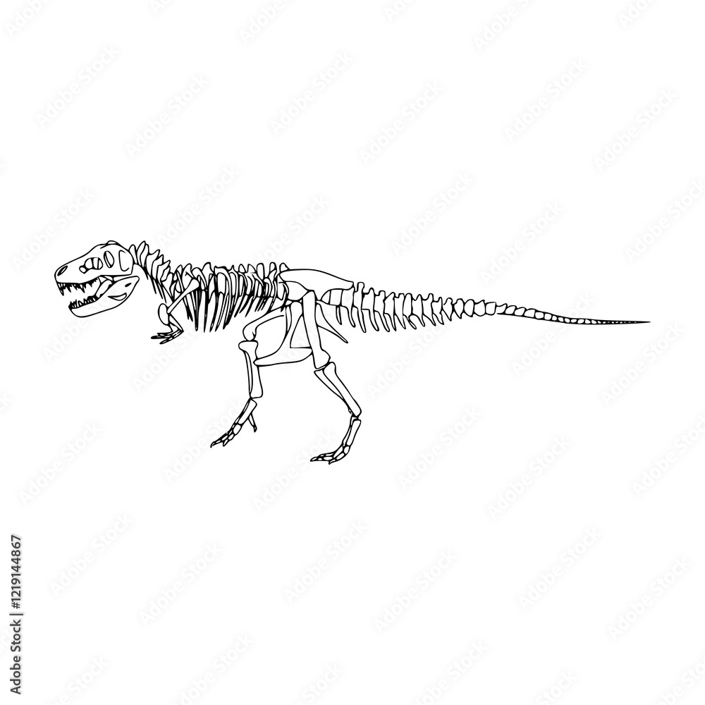a line art drawing of a dinosaur skeleton a line art drawing of a dinosaur skeleton